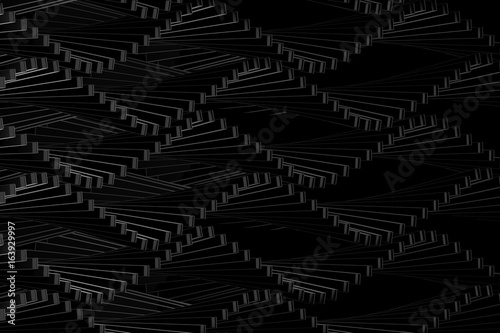 Background geometric black color pattern abstract concept 3D rendering
