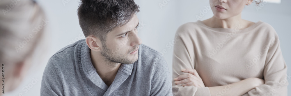 Fototapeta premium Man listening to marital therapist