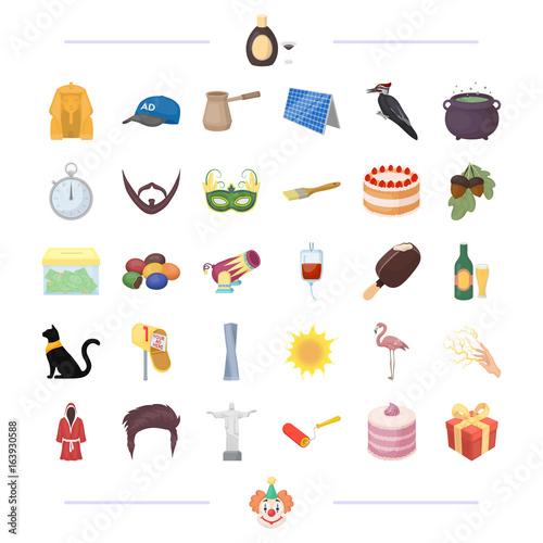 History, travel, finance and other web icon in cartoon style.medicine, circus, charity icons in set collection.