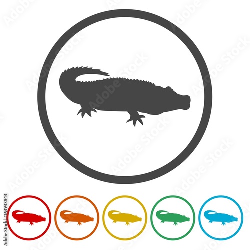 Crocodile icons set - Illustration 