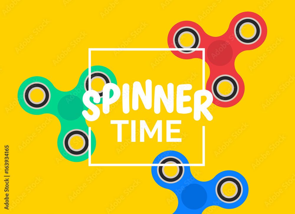 Fototapeta premium fidget spinner time banner design