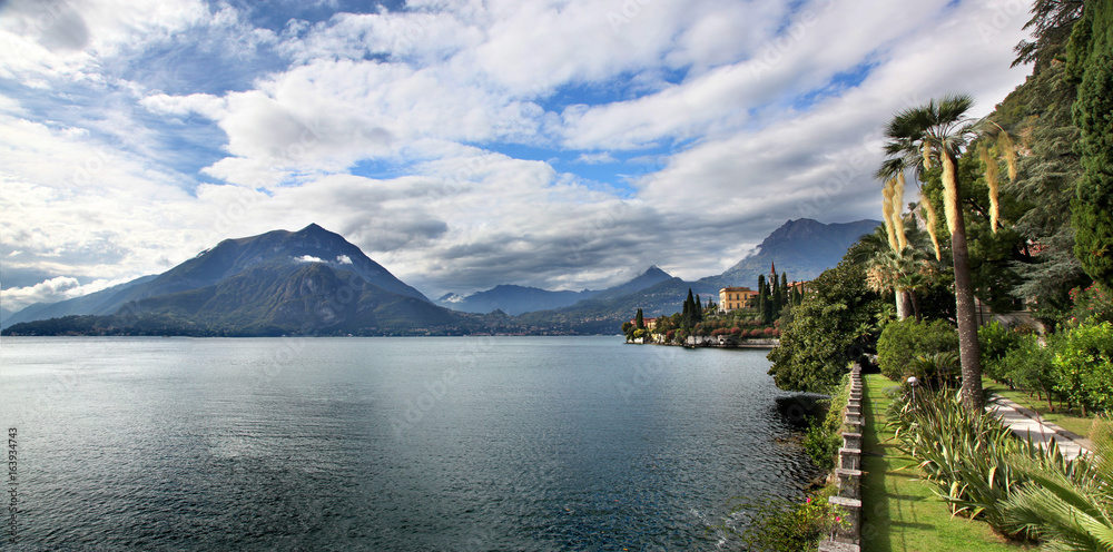 Panoramic view across Lake Como in Northern Italy