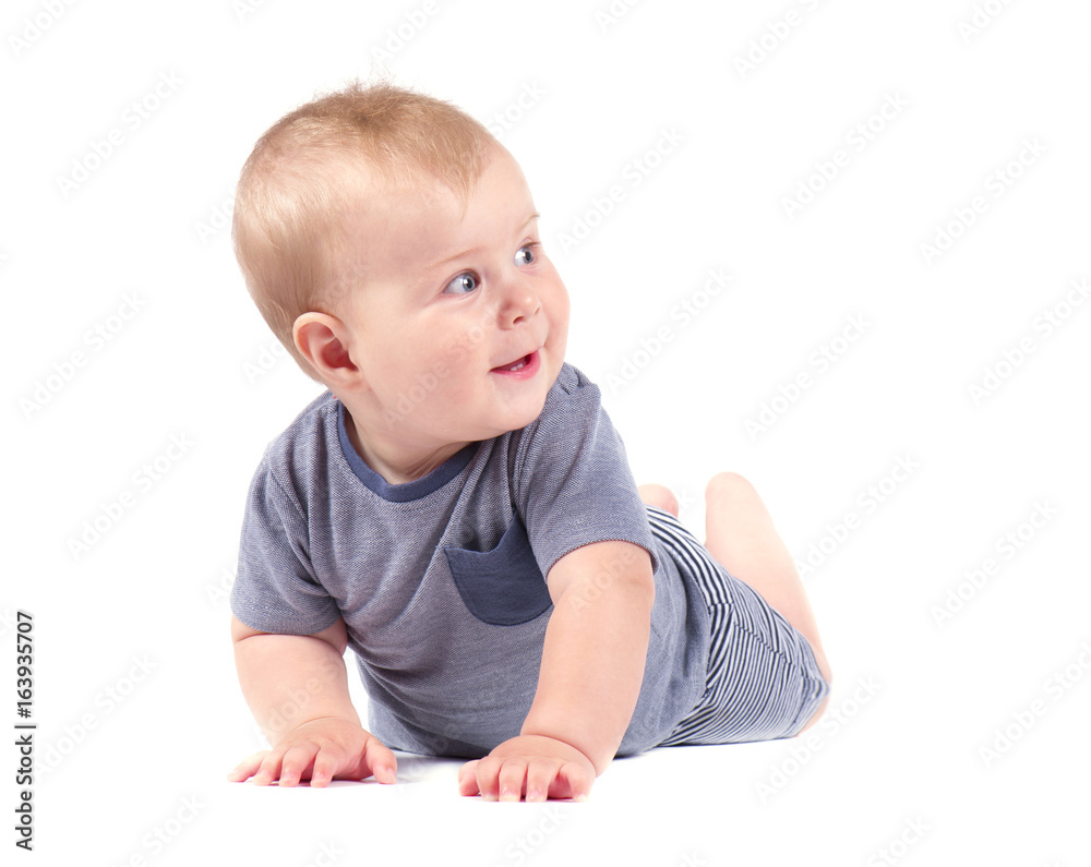 Portrait of smiling baby boy isolated on white background Portrait of smiling baby boy isolated on white background