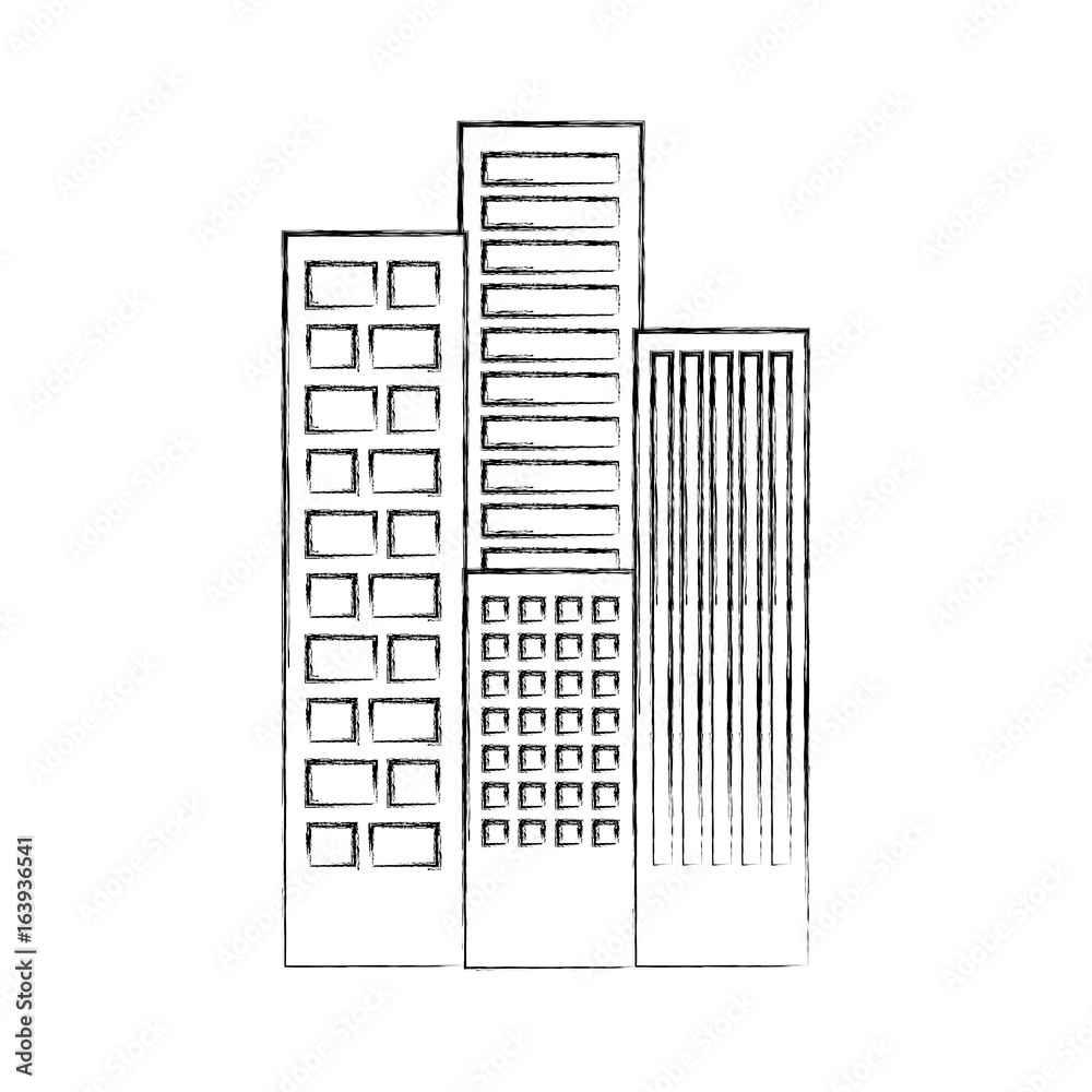 buildings cityscape scene icon vector illustration design