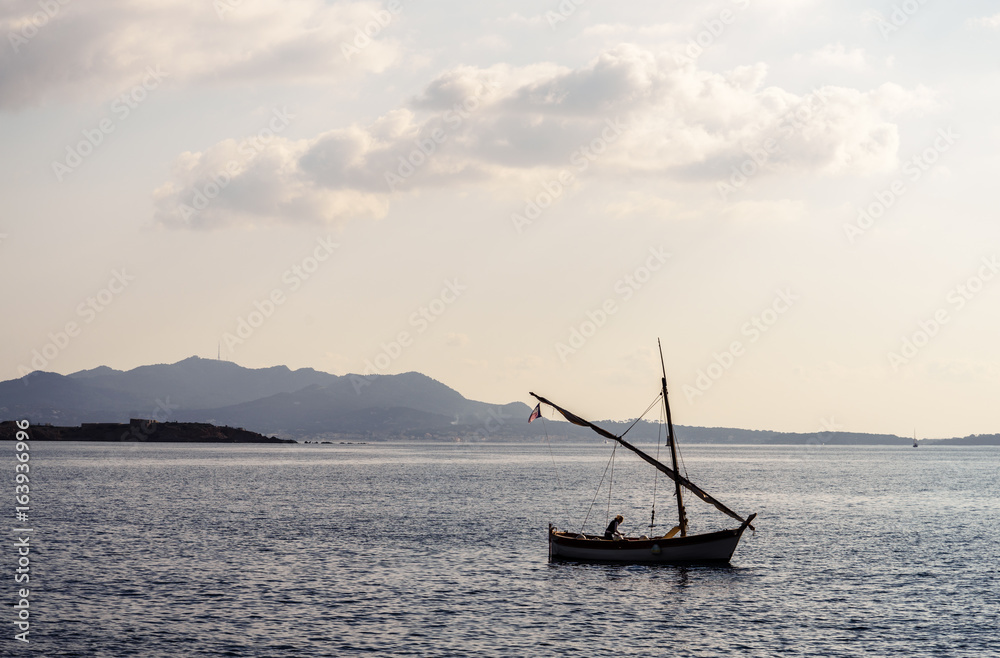Sailing boat on the Mediterranean sea Sailing boat on the Mediterranean sea