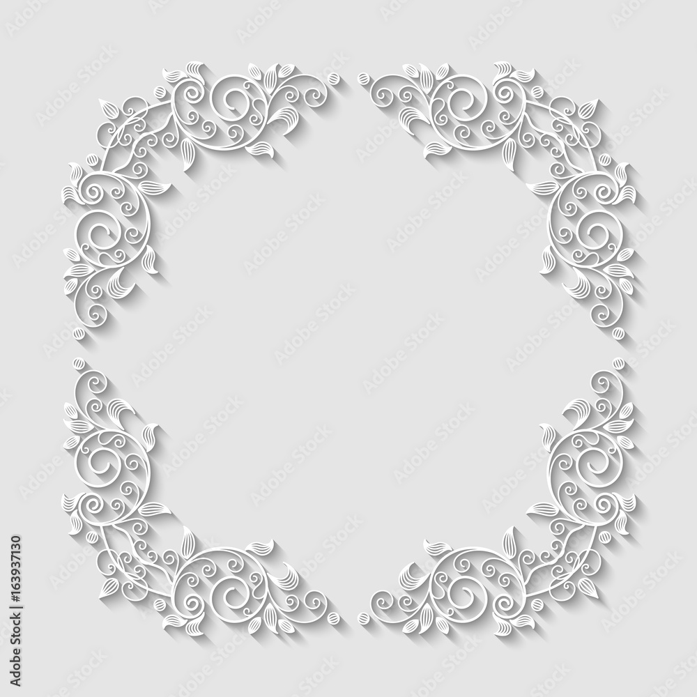 Abstract decorative 3d floral frame. Vector Illustration Abstract decorative 3d floral frame. Vector Illustration