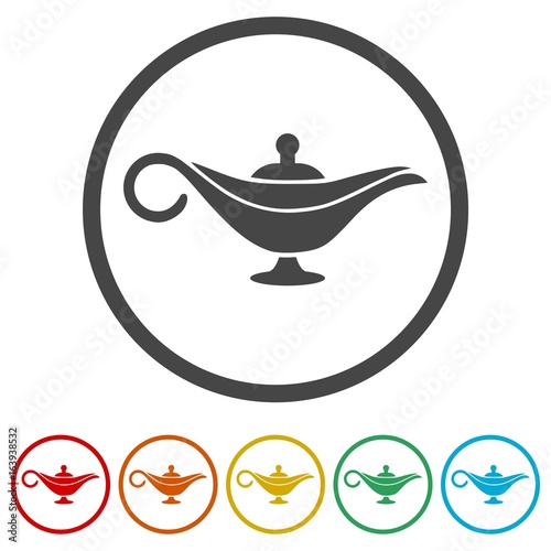 Magic lamp icons set - Illustration 