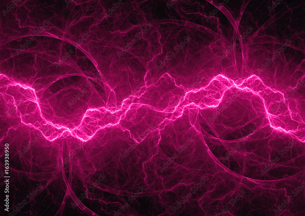 Purple plasma energy, fractal lightning