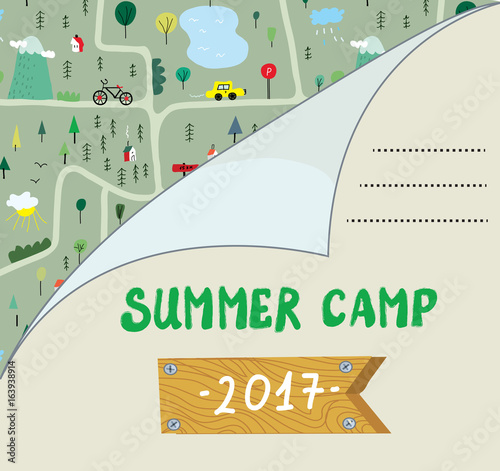 Summer camp or party invitation design