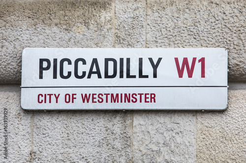 Piccadilly Street Sign in London
