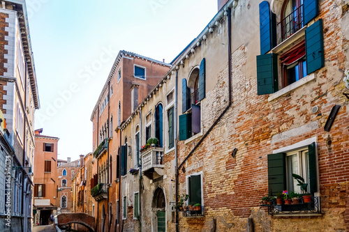 Traditional street view of old buildings in Venice, ITALY © ilolab