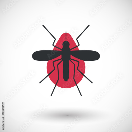 Mosquito and blood vector flat icon