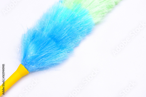 Colourful Feather Duster Over White Background