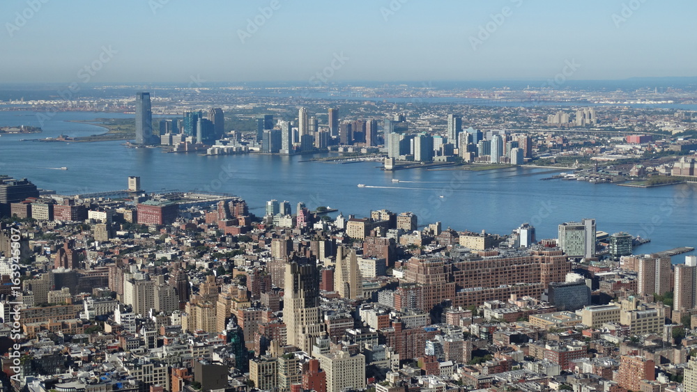 Fototapeta premium Manhattan and Hudson From the Sky