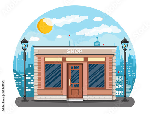 Generic shop exterior on the city street