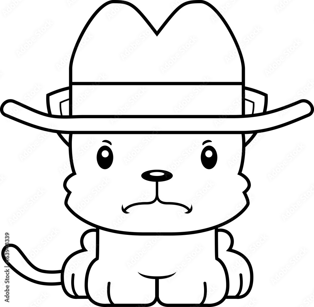 Cartoon Angry Cowboy Kitten Cartoon Angry Cowboy Kitten