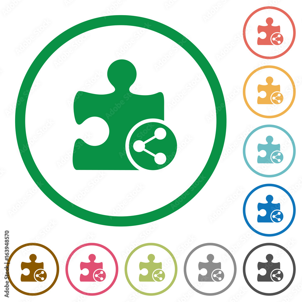 Share plugin flat icons with outlines Share plugin flat icons with outlines