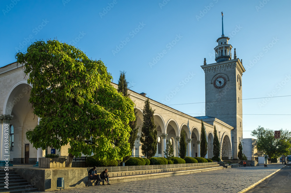 The building of the railway station in Simferopol, Crimea
