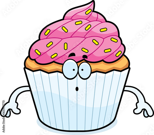 Surprised Cartoon Cupcake