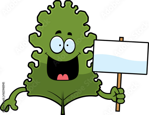 Cartoon Kale Leaf Sign