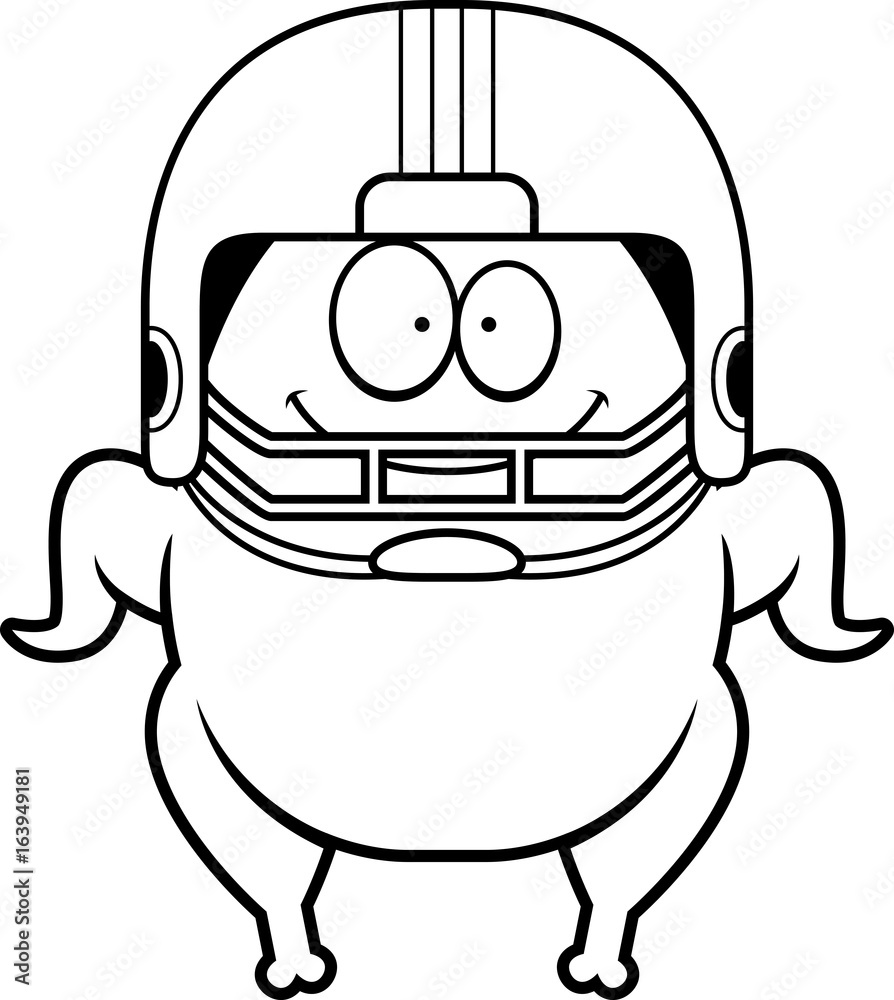 Smiling Cartoon Football Turkey Smiling Cartoon Football Turkey