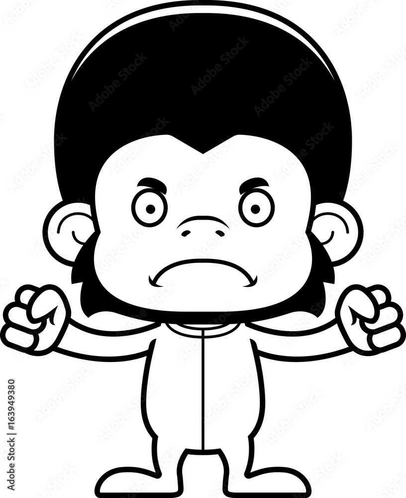 Cartoon Angry Chimpanzee In Pajamas Cartoon Angry Chimpanzee In Pajamas