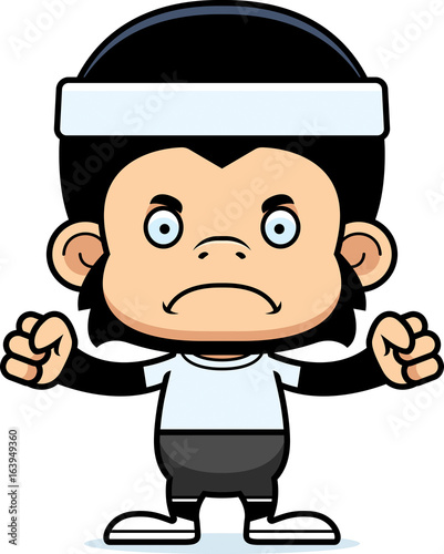 Cartoon Angry Fitness Chimpanzee