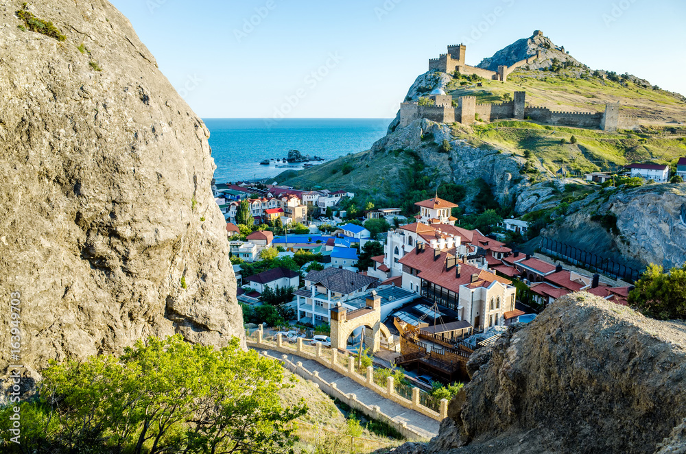 Tourist district near the sea in Sudak, Crimea