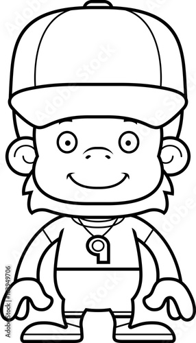 Cartoon Smiling Coach Orangutan