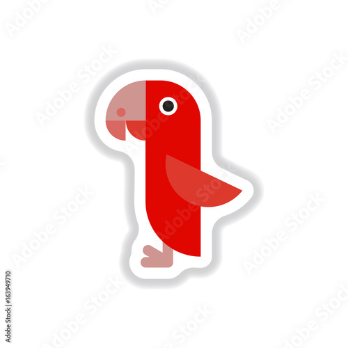 Vector illustration in paper sticker style parrot