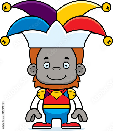 Cartoon Smiling Jester Orangutan