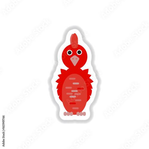 Vector illustration in paper sticker style parrot Cockatoo