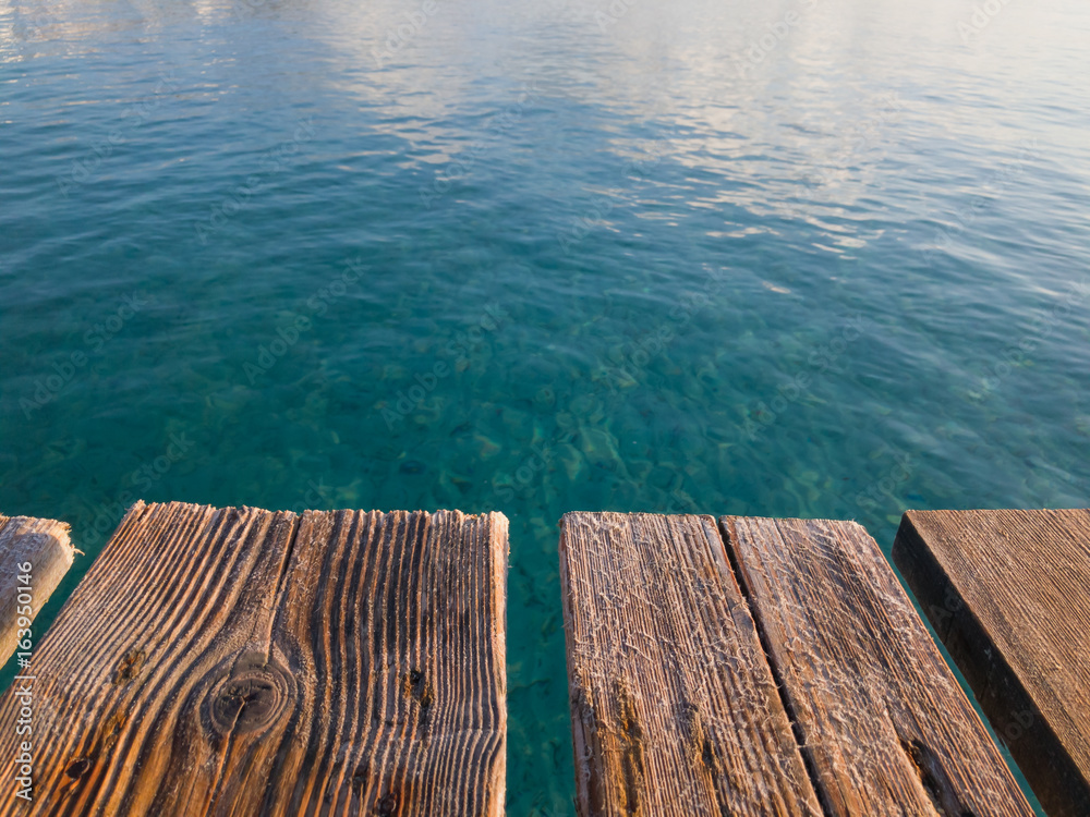 Fototapeta premium Rustic wooden pier, Majorca