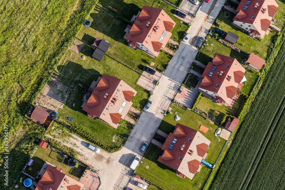 Fototapeta premium aerial view of the city suburbs