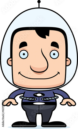 Cartoon Smiling Spaceman Man