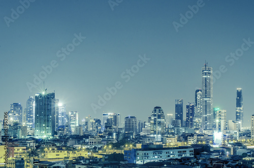 Wallpaper Mural Landscape Bangkok city Modern building at twilight, high angle. Torontodigital.ca