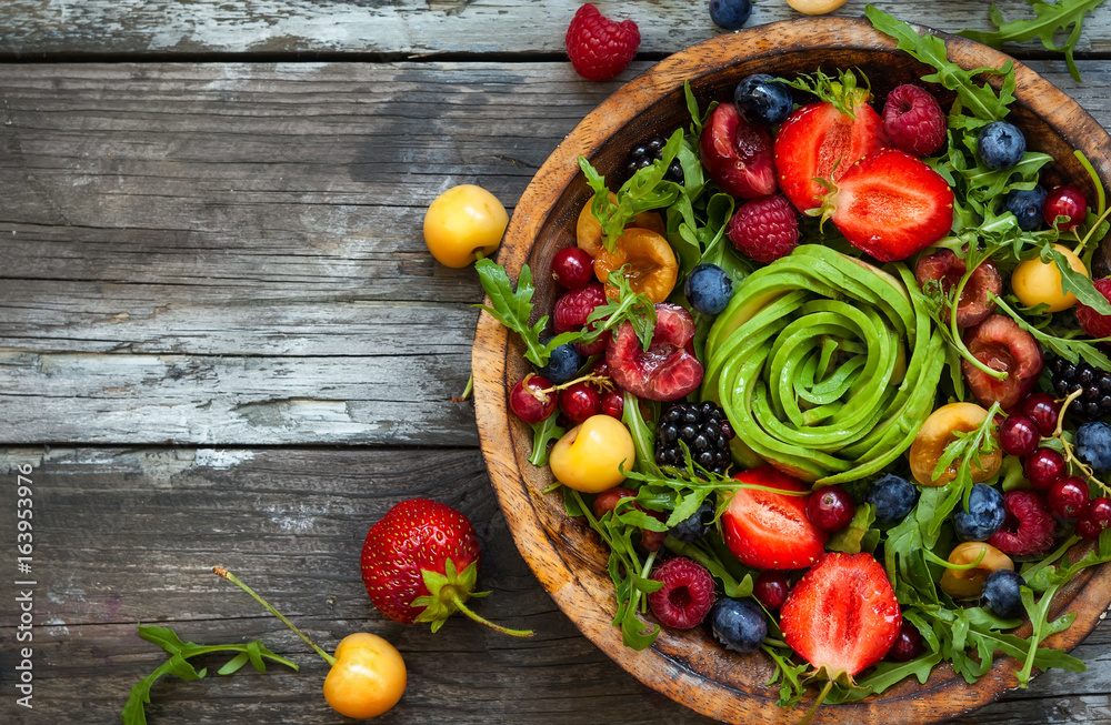 Fresh salad with fruit,berry and vegetables. Fresh salad with fruit,berry and vegetables.