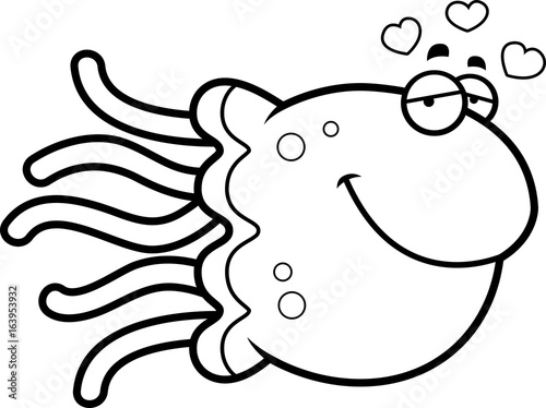 Cartoon Jellyfish in Love