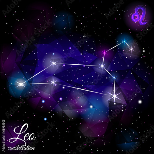 Leo Constellation With Triangular Background.