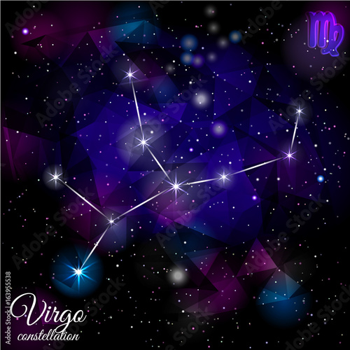 Virgo Constellation With Triangular Background.