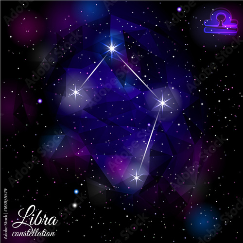 Libra Constellation With Triangular Background.