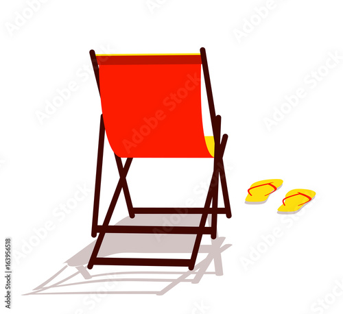 deck chair and flip flops