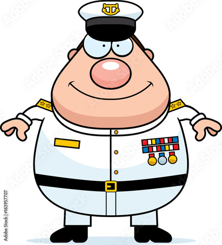 Happy Cartoon Navy Admiral
