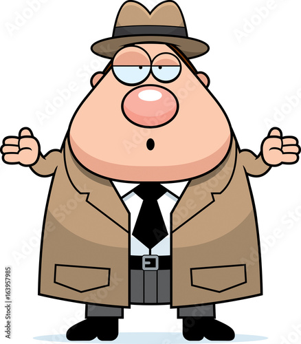 Confused Cartoon Detective