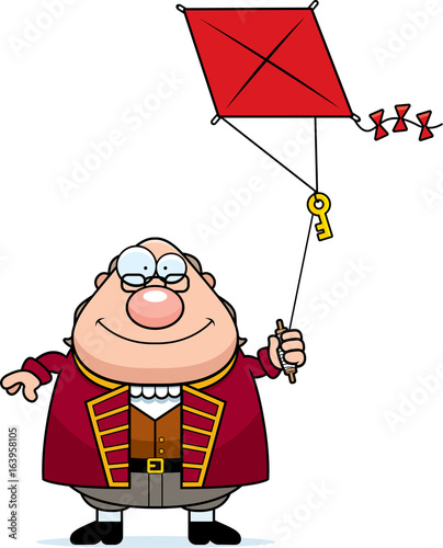 Cartoon Ben Franklin Kite