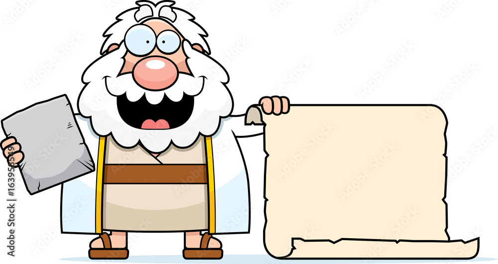 Cartoon Moses Scroll Stock Vector Adobe Stock