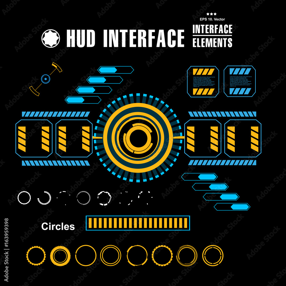 Naklejka premium Futuristic virtual graphic touch user interface, HUD