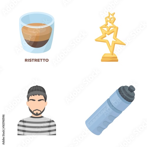 food, justice and other web icon in cartoon style.film award, sport icons in set collection.