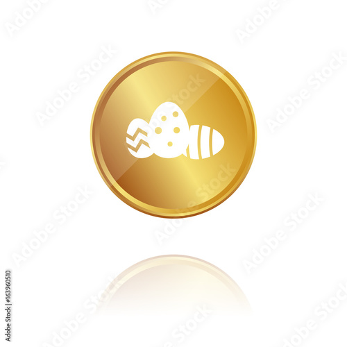 Ostereier - Gold Münze mit Reflektion