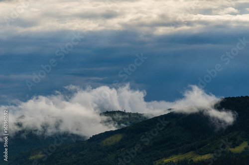 Ukrainian carpathian mountaine landscape with fog © thaarey1986
